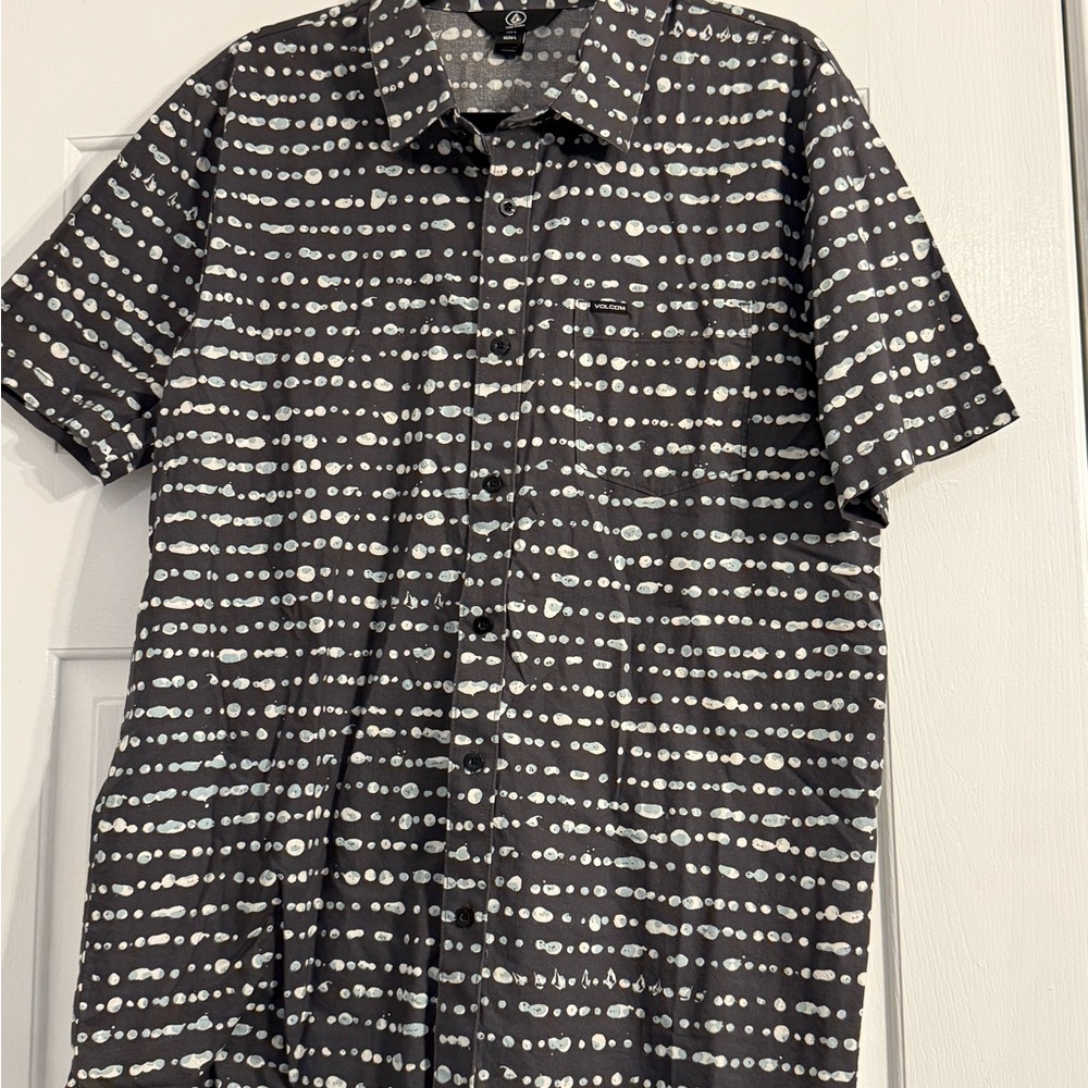 Volcom Black and White Dot Pattern Shirt